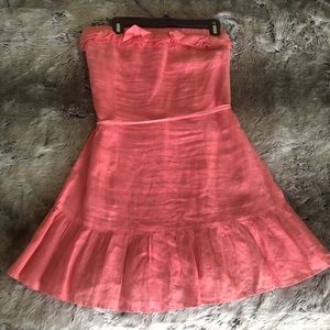 Juicy Couture pink linen strapless dress